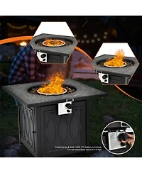 Givimo 32 Inch Propane Fire Pit Table Square Tabletop with Lava Rocks Cover 50000 Btu