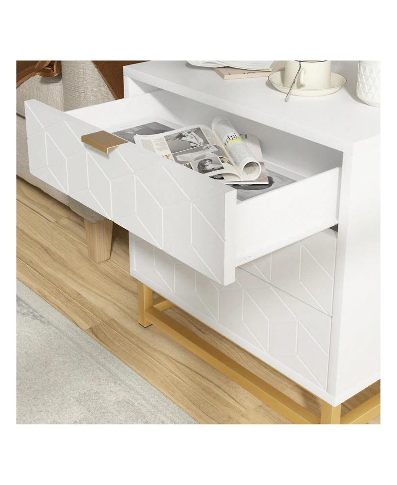 gaomon 3 Drawer Dresser For Bedroom, Modern Dressers & Chests Of Drawers, Wood Dresser Chest Organizer With Metal Legs, Large Drawers For Bedroom, Hal