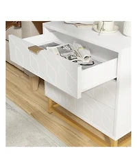 gaomon 3 Drawer Dresser For Bedroom, Modern Dressers & Chests Of Drawers, Wood Dresser Chest Organizer With Metal Legs, Large Drawers For Bedroom, Hal