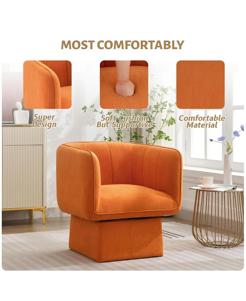 gaomon Swivel Accent Chair, Mid-Century 360° Round Armchair for Bedroom, Living Room, Office & Waiting Room