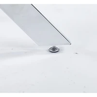 Streamdale Modern Glass Dining Table with Metal Cross Legs