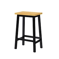 Streamdale Furniture Solid Wood Bar Stools, 25.6" Tall, Set of 2, Farmhouse Style