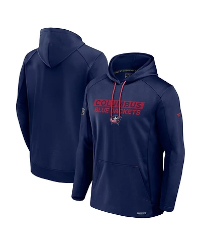 Fanatics Men's Navy Columbus Blue Jackets Authentic Pro Rink Fleece Pullover Hoodie