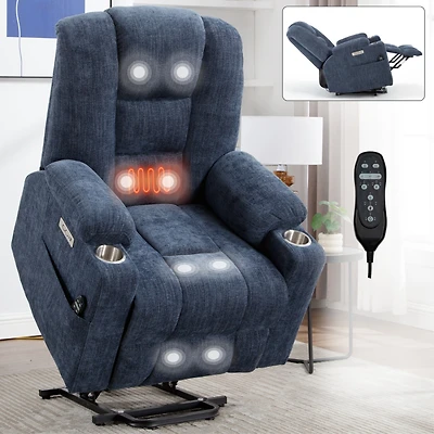 Streamdale Power Lift Recliner with Massage, Heat, and Usb Ports