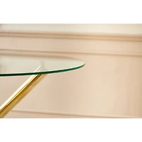 Streamdale Gold Dining Table with Glass Top