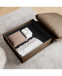 Streamdale Furniture Brown Corduroy Sofa Couch, Modular Couch with Storage Ottoman, Couch Deep Seat Couches for Modern Living Room/Apartment/Office