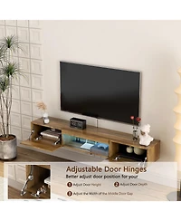 Streamdale Floating Tv Stand with Led Lights & Outlet