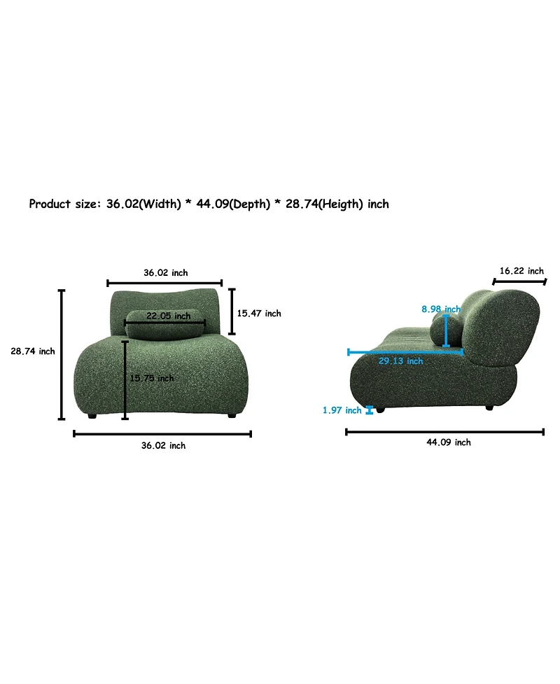 Streamdale Modular Chenille Sofa with Reclining Backrest
