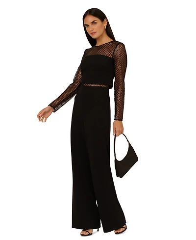 Adrianna Women's Sequin-Mesh Wide-Leg Jumpsuit