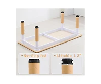 gaomon Modern Kids Table and 6 Chair Set, 47.20" Height Adjustable Toddler Table and 6 Chairs Set with Non-Slip Table Legs&Organizer Graffiti Desktop