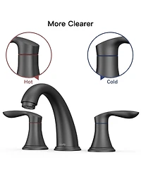gaomon Bathroom Sink Faucet, Faucet for Bathroom Sink, Widespread Matte Black Bathroom Faucet 3 Hole