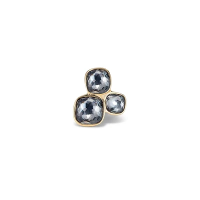 UNOde50 Three Gray Irregular Crystal Metal Alloy Ring