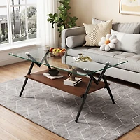 Streamdale Modern 3-Piece Glass Coffee Table Set
