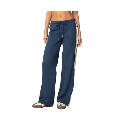 Edikted Womens Averie Contrast Striped Sweatpants