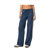 Edikted Womens Averie Contrast Striped Sweatpants