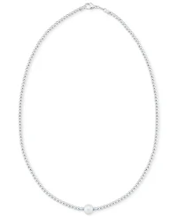 Cultured Freshwater Pearl (8-8.5mm) Stationed Bead Necklace in 14k Gold over Sterling Silver, 18" Made in Italy