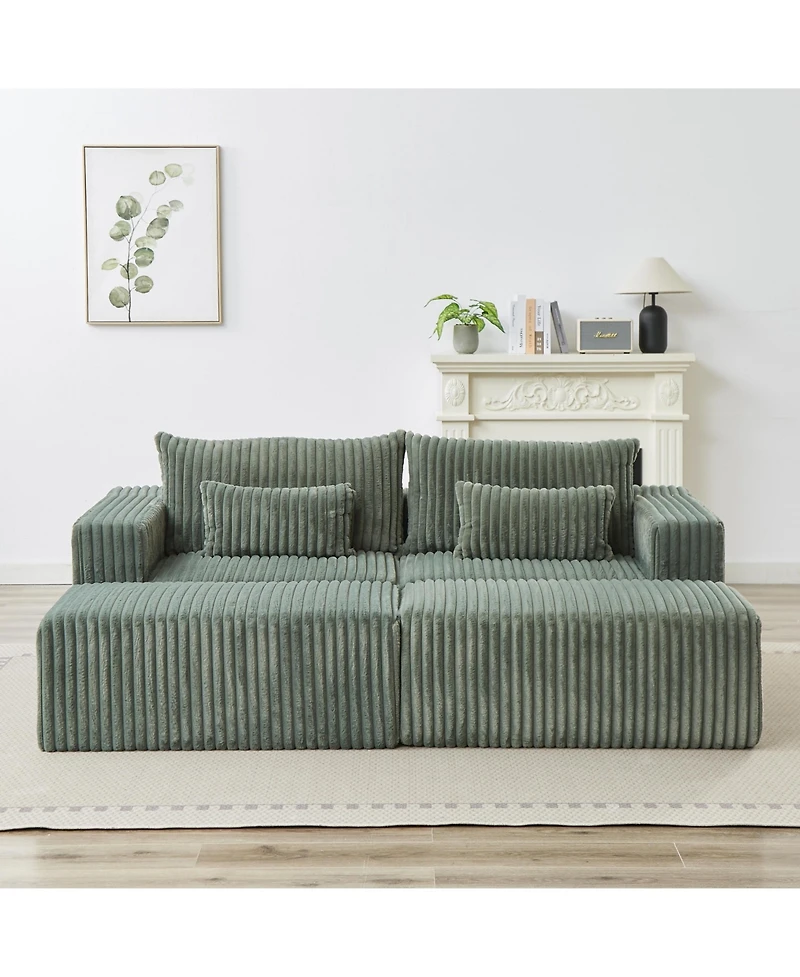 Streamdale Oversized Plush Sectional Lounge, Removable Footstools