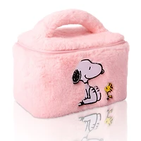 Peanuts Snoopy Fluffy Cosmetic Bag for Travel - Soft Plush Toiletry Makeup Cosmetic Jewelry Pouch