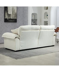 Streamdale Beige Chenille Recliner Loveseat