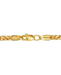 Polished Square Wheat 22" Chain Necklace (3mm) in 14k Gold