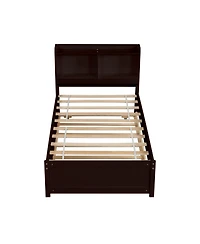 Slickblue Twin Bed with Trundle and Bookcase - Space-Saving Bedroom Furniture for Sleepovers and Storage