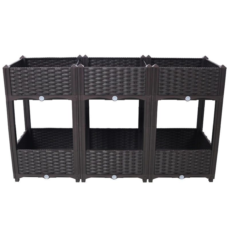 Streamdale Raised Planter Beds Kit Brown, 47.2"x15.7"x27.7