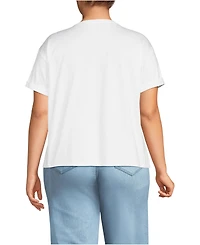 Lands' End Plus Oversized Supima Short Sleeve Crew Neck T-Shirt