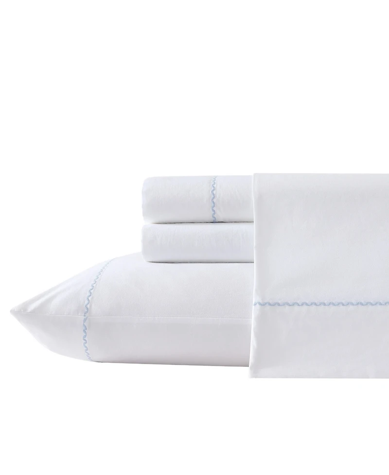 Laura Ashley 200-Thread Count Cotton Percale -Pc. Sheet Set