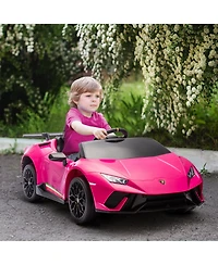 Qaba 12V Lamborghini Huracan Licensed Kids Electric Car for 3-6 Years