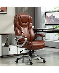 Homcom Office Chair with Swivel Wheels & Adjustable Height,