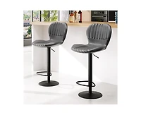 gaomon Bar Stools Set of 4, Modern Swivel Bar Chairs, Adjustable Counter Height Bar Stools with High Backrest, Easy 5 Minute Assembly for Kitchen Isla