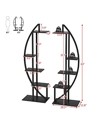 Tribesigns Multi-Purpose Curved Display Shelf Bonsai Flower Plant Stand Rack,5-Tier Pack of 2