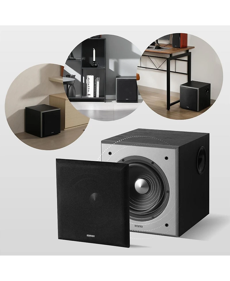 Edifier T5 Powered Subwoofer - 70w Rms Active Woofer with 8 inch Driver and Low Pass Filter