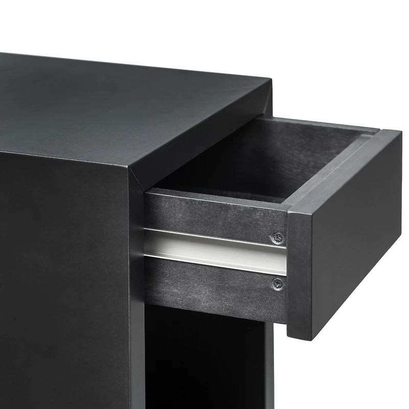 Woodek Floating Nightstand, Set Of 2 Medium Mid-Century Modern Solid Hardwood With Drawer - Bedside Table For Bedroom