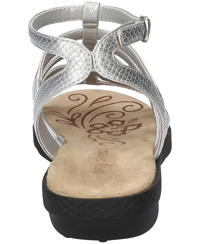 Easy Street Women's Daylily Gladiator Buckle Flat Sandals