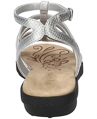 Easy Street Women's Daylily Gladiator Buckle Flat Sandals