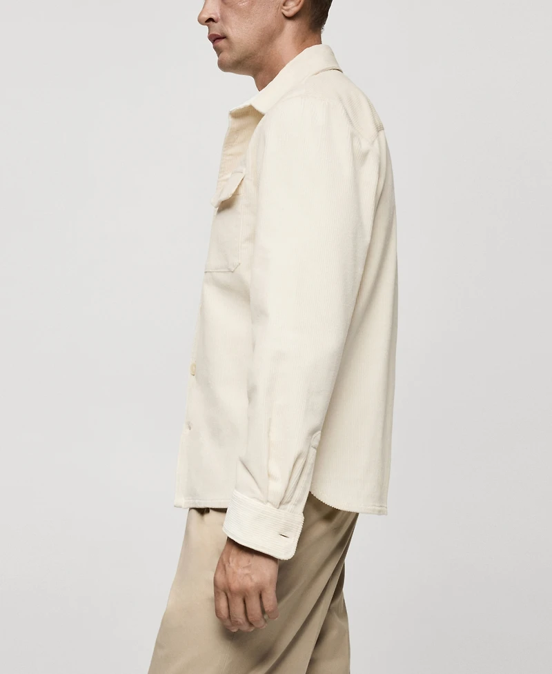 Mango Men's Corduroy Pockets Overshirt