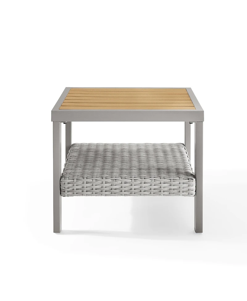 Songmics Home Sencillo Collection - Small Square Coffee Table with Storage, Modern and Transitional Style, Glass, Gray