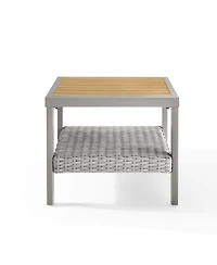 Songmics Home Sencillo Collection - Small Square Coffee Table with Storage, Modern and Transitional Style, Glass, Gray