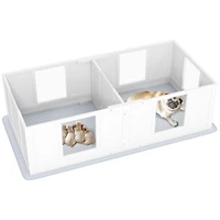 Pawhut Whelping Box For Dogs With Waterproof Whelping Pad Double Room