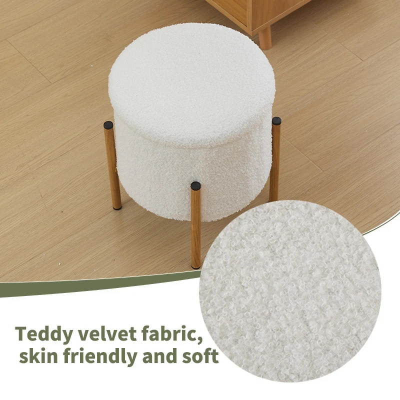 Streamdale Round Storage Ottoman with Removable Lid, White