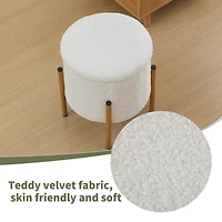 Streamdale Round Storage Ottoman with Removable Lid, White