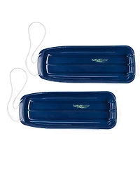 Lucky Bums Kids 48 Inch Plastic Snow Toboggan Sled with Pull Rope, Blue (2 Pack
