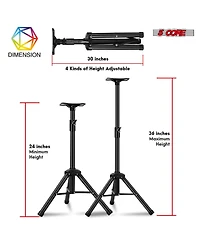 5 Core Speaker Stand Tripod Tall Adjustable 36 Inch Dj Pole Mount Studio Monitor Stands
