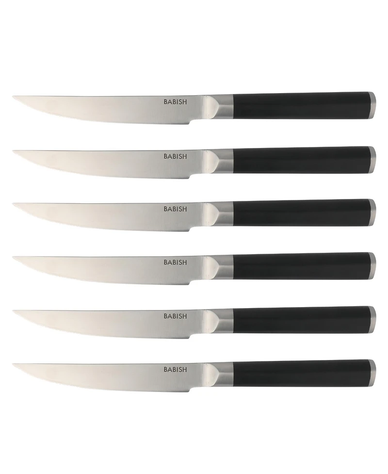 Babish High-Carbon 1.4116 German Steel 15 Piece Full Tang Forged Cutlery Kitchen Knife Block Set - Black