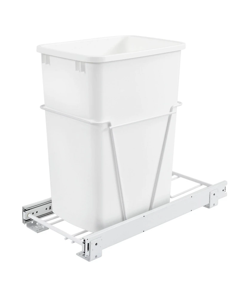 Rev-a-Shelf Single Pullout 35 qt. Sliding Trash Can for Kitchen Cabinet, Rv-12PB