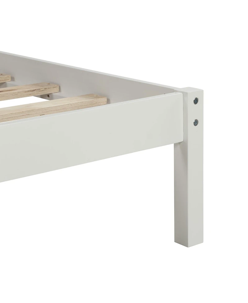 Slickblue Twin Platform Bed Frame with Headboard - Wood Slat Support, No Box Spring Needed