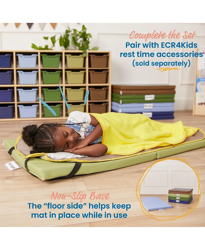 SoftZone ECR4Kids Folding Rainbow Rest Mats, Assorted, 5-Piece