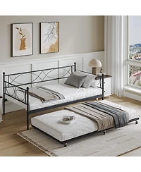 gaomon Twin Daybed with Trundle, Day Bed with Trundle Bed Twin, Twin Size Mattress Foundation