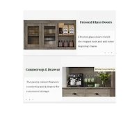 gaomon Kitchen Pantry Storage Cabinet, 71" Tall Wood Pantry Cabinet with Microwave Stand, Modern Kitchen Hutch Cabinet